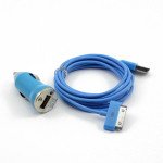 Wholesale iPhone 4S 4 2-in-1 Car Power Charger (Blue)